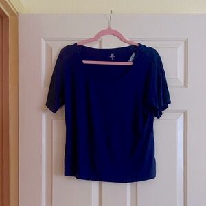 NWT INC Navy Blue Short Sleeve Top